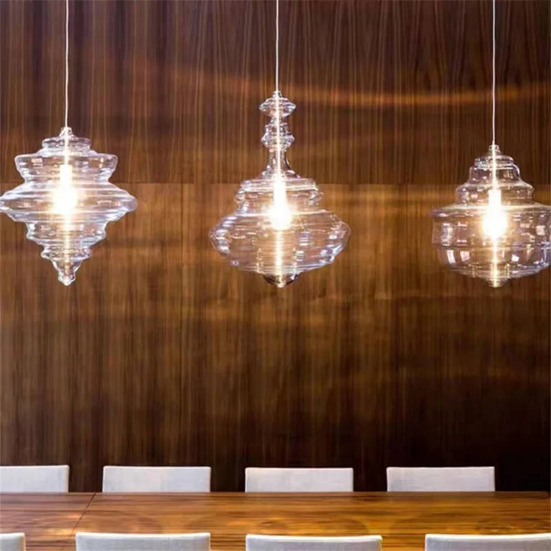 Постмодернистский промышленный стеклянный абажур из водяного зерна подвесные