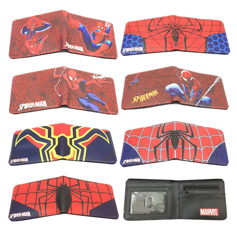 

New PU Leather Cartoon Superhero Spiderman Wallet Iron Man Bifold Boy Wallet Girl Child Coin Purse Birthday Gift