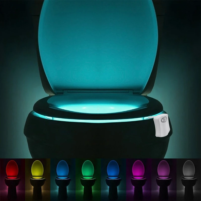 Waterproof Toilet Light Smart PIR Motion Sensor Night Light Toilet Seat For Toilet Bowl Backlight WC Lighting LED Luminaria Lamp