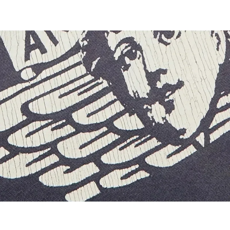 Толстовка Мужская/Женская хлопковая с принтом трещин и букв