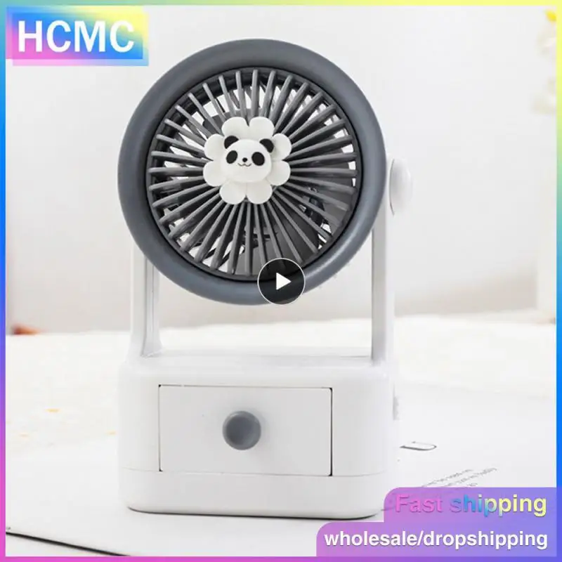 

Children Fan Cartoon Flower Cooling Fan With Drawer Candy Fan Accept Electric Fan Household Items Silent Fan Usb Charge Mute
