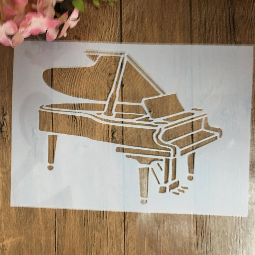 

A4 29cm Piano DIY Layering Stencils Wall Painting Scrapbook Coloring Embossing Album Decorative Template