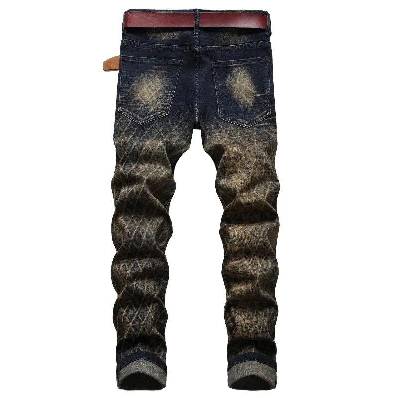 Men's Vintage Denim Trousers Slim Fashion Street Jeans