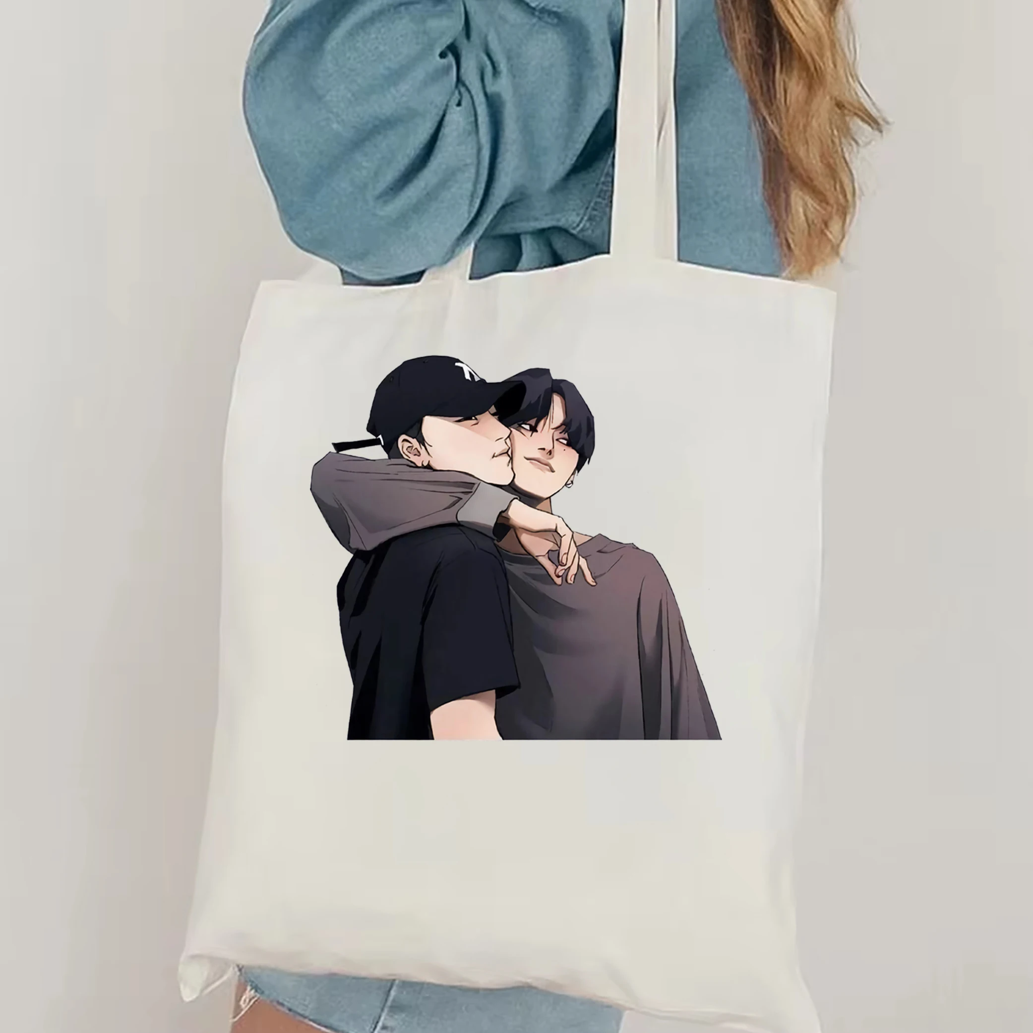 Woosan Женская Модная Большая Сумка Ateez Kpop Atiny Холщовая Через Плечо В Повседневном