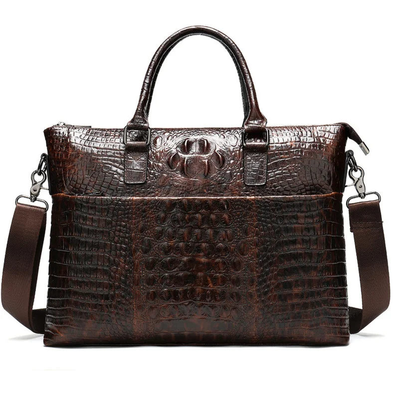 New High Quality Business Cowhide Men's Briefcase Fashion One Shoulder Computer Handbag Genuine Leather Crossbody Messenger Bags
