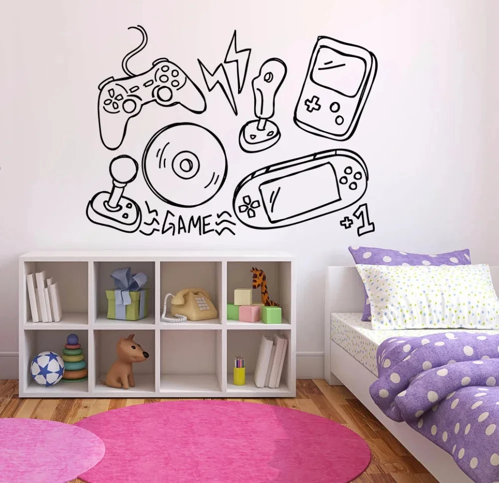 Papel De Parede Para Control videogame Adesivo Em Vinil для декорации детской комнаты