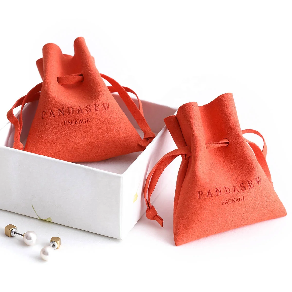 50PCS Custom Logo Luxury Drawstring Microfiber Gift Packaging Bag Jewelry Pouch
