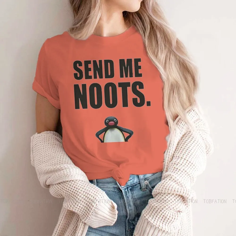 

Send Me Noots Style TShirt for Girl Penguin Animation Funny Top Quality Creative Graphic T Shirt Short Sleeve 5XL Ofertas