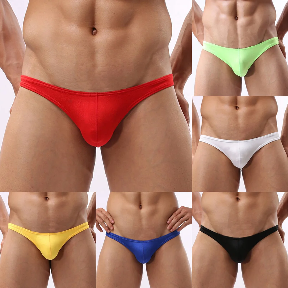 

2022 New Mens Sexy G-String Breathable Thong Low Waist Solid Briefs Panties Seamless Underwear Ice Silk Thong Skinny Underpants