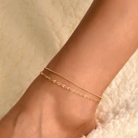 vintage multilayer alloy anklets simple foot accessories for women summer beach ankle
