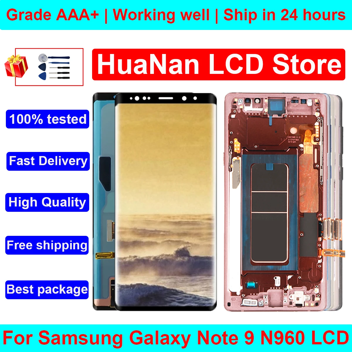 

6,4 "Оригинальный дисплей note 9 для Samsung Galaxy Note 9 lcd N960 SM-N960D N960F N960F/DS N960U ЖК-дисплей с сенсорным экраном и дигитайзером в сборе