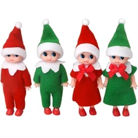 creative christmas elf baby mini doll cute bow oranments merry christmas decor for home pedents noel kids gifts favor m69