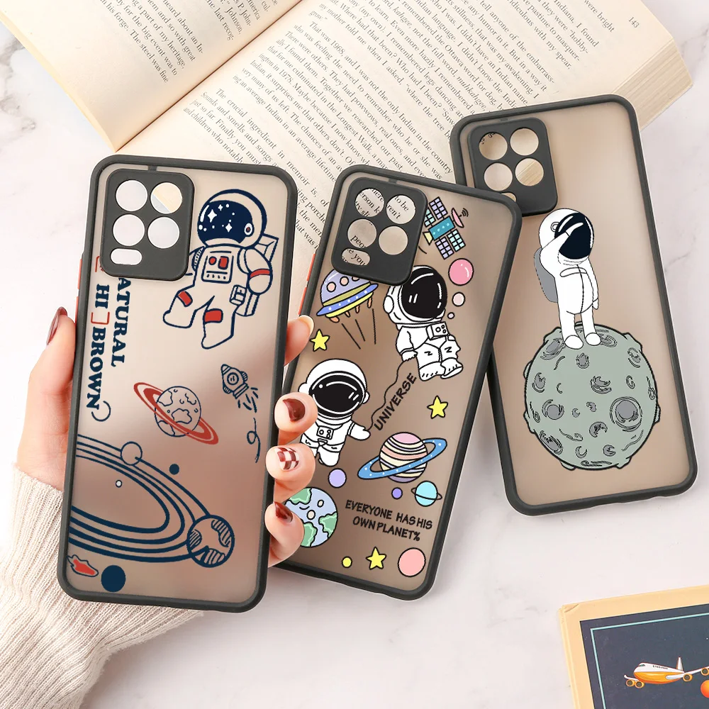 

Fashion Cartoon Creative Astronaut Case For Oneplus 9 Pro Case For Oneplus 8 Pro 8T 7 6T Shockproof Case Bumper Back Cover Funda