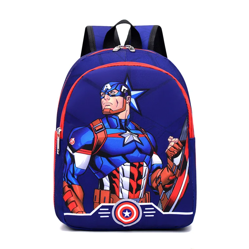 2022 Disney New Kindergarten Bag For Boys Spider Man Captain America Student Shoulder Orthopedic Backpack Kids Gifts Mochila