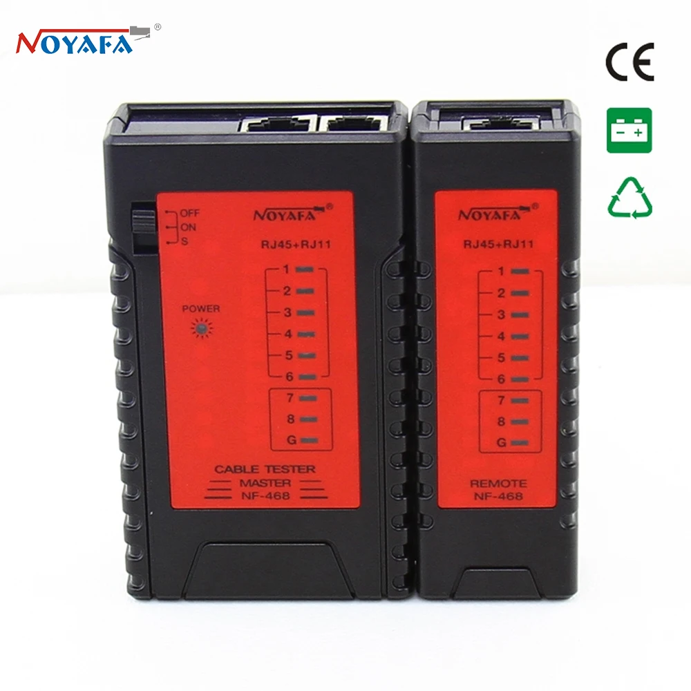 

Noyafa NF-468 Ethernet Cable Tester RJ45 CAT5E CAT6 LAN Cable Tester Network Test Tools For UTP/STP Line RJ11 RJ12 Wire Check