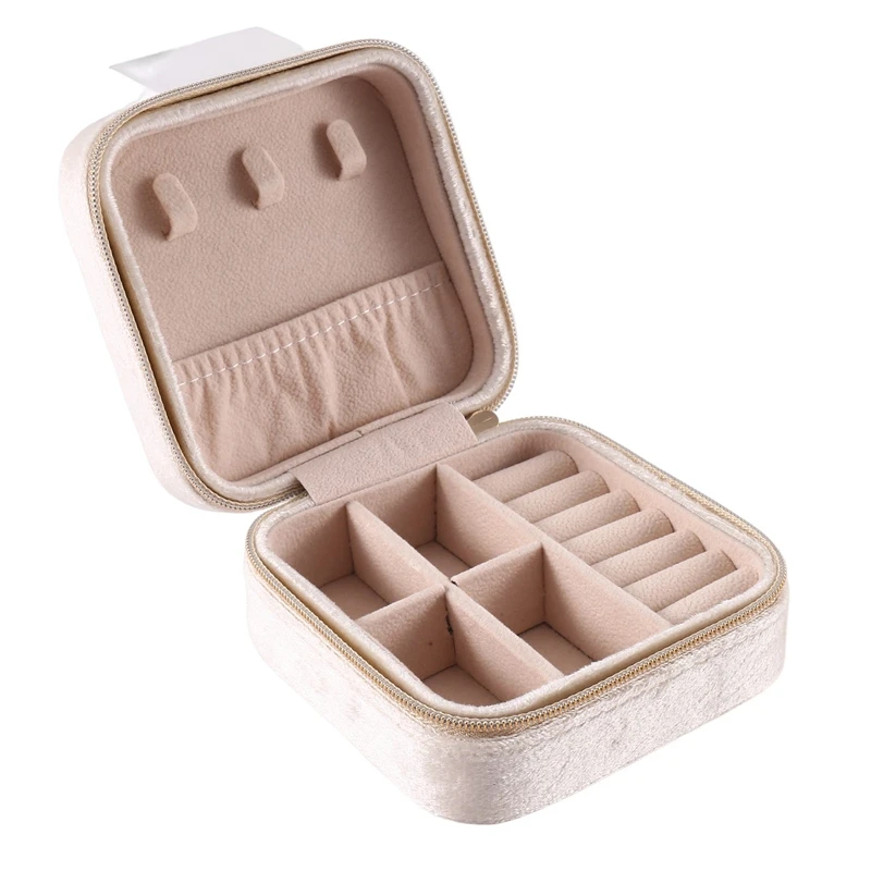 

Plush Velvet Travel Jewelry Box Organizer Jewelry Travel Organizer Small Jewelry Box For Women Earring Case