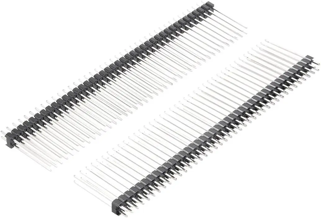 

Keszoox 10Pcs 2.54mm Pitch 40-Pin 21mm Length Double Row Straight Connector Pin Header Strip for Prototype Shield
