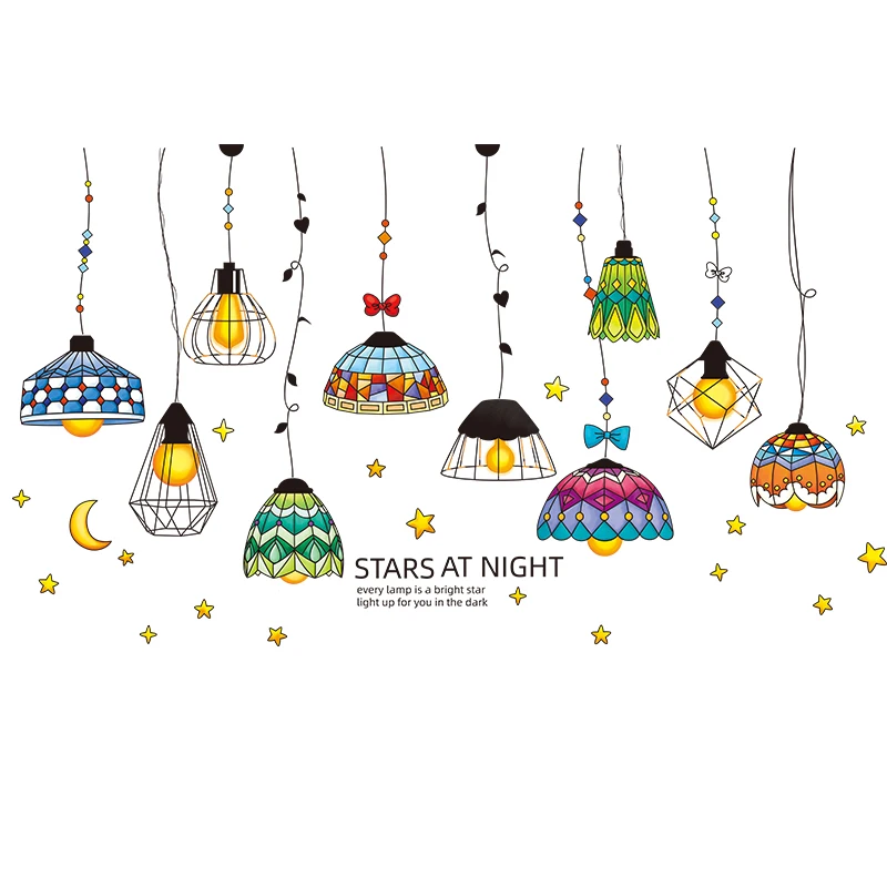 Одуванчики цветы наклейки на стену DIY люстра огни настенные для гостиной спальни