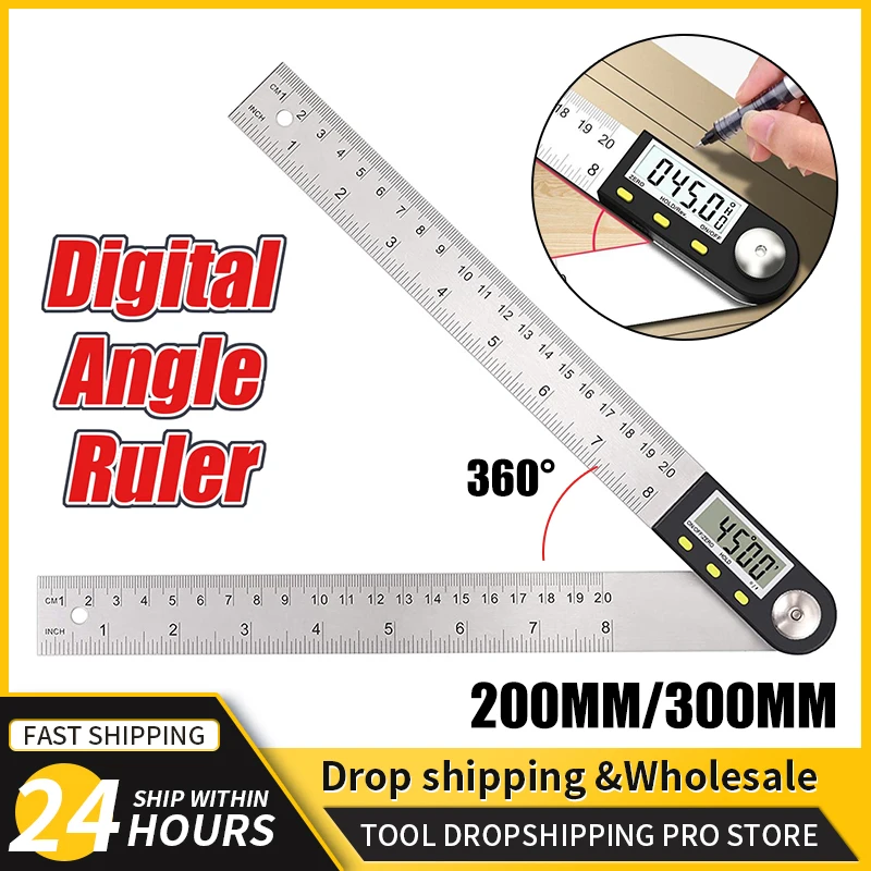 

Electronic Protractor 20/30cm Stainless Steel Digital Angle Ruler Inclinometer Angle Finder Digital Angle Gauge Carpentry Tools