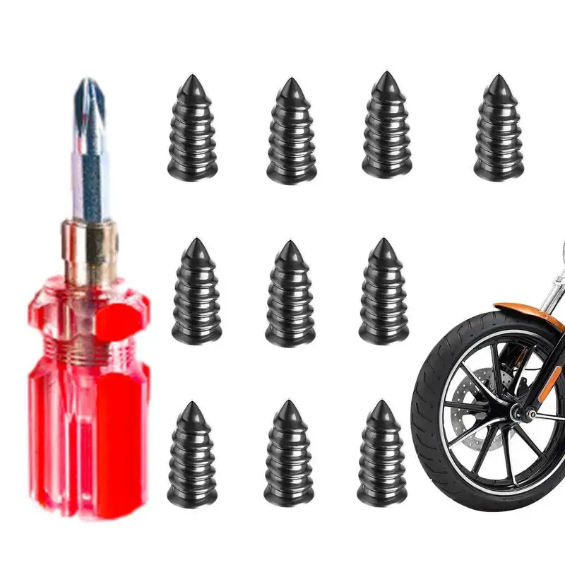 

Tire Screws10 PCS Vacuum Tyre Repair Nail Tire Puncture Durable Rubber & Iron Tire Screws Tubeless Wheel Repair For Biking & Car