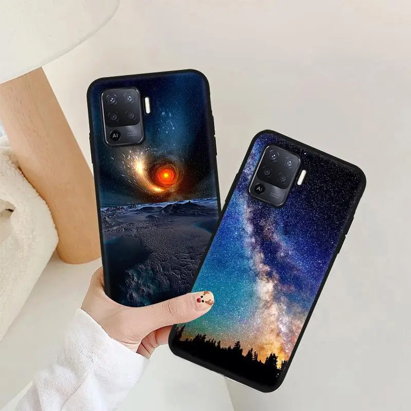 

Universe Starry Sky Phone Case for OPPO Reno 5 4 Lite Case Fantasy Funda OPPO A73 A72 A71 A53 A52 A94 A93 A8 A15 A5S A3S Cover