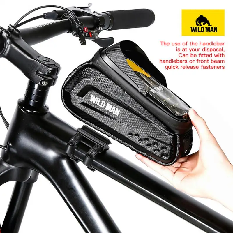 

Mountain Bike Bag Front Handlerbar Bag Rainproof 6.8inch Mobile Phone Case Bicycle Top Tube Bag Cycling Accessories