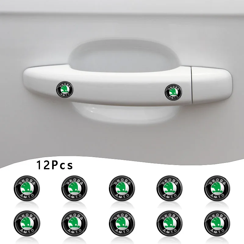 

12pcs Key Sticker Crystal Emblem Logo Decals For Skoda kodiaq rapid karoq superb 2 3 VRS Octavia Fabia Yeti Car Accessories