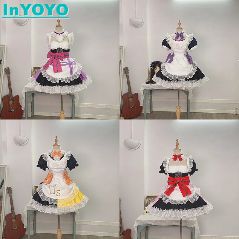InYOYO Anine LoveLive Tojo Nozomi/Nico/Koizumi Hanayo/Maki Косплей Костюм Великолепное платье горничной