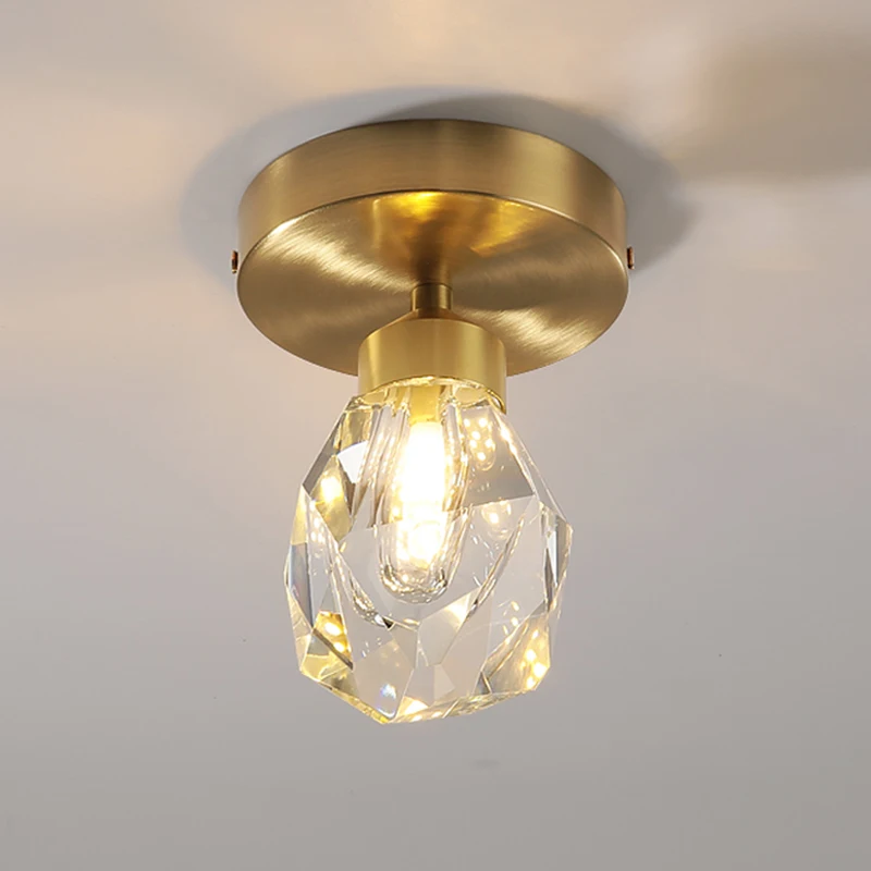 Скандинавский современный Кристальный потолочный светильник в форме алмаза для