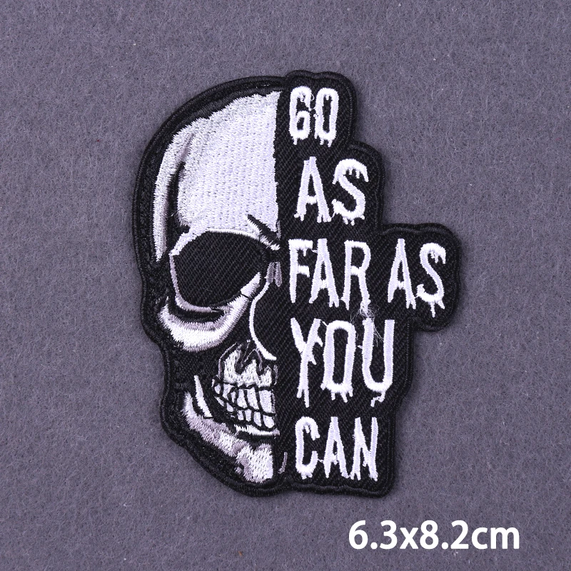 Патчи в стиле хиппи с черепом вышитые патчи для одежды наклейки панк надписью