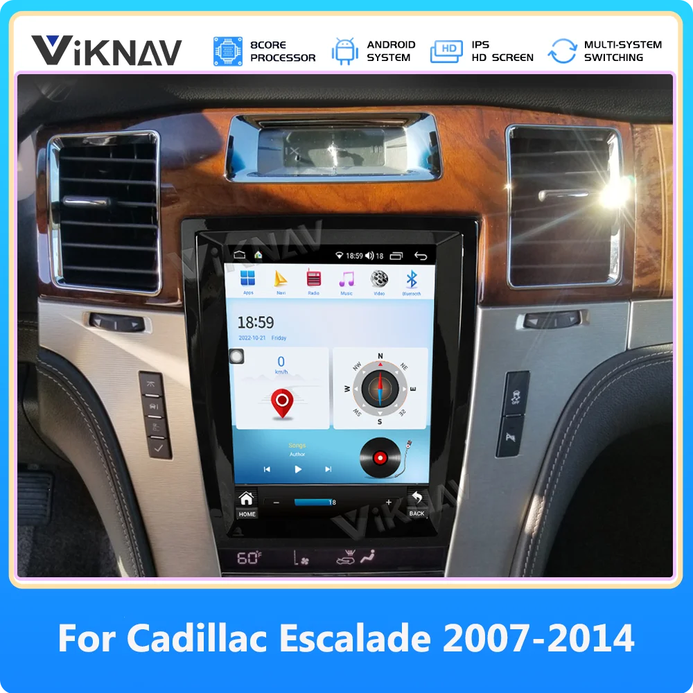 

Автомобильный радиоприемник на Android 12 для Cadillac Escalade 2007-2014, обновленный мультимедийный сенсорный экран 128 ГБ, стиль Тесла, GPS, беспроводной CarPlay