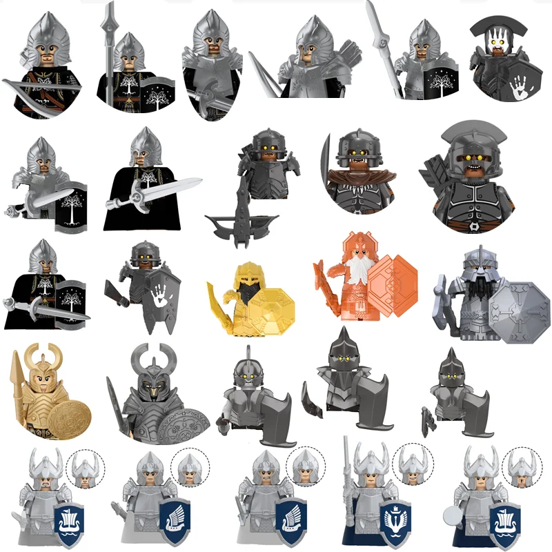

75 New Styles Mini Lord Rings Elves Orcs Army Dwarf Rohan knight Game Thrones soldier building blocks kids toys gift