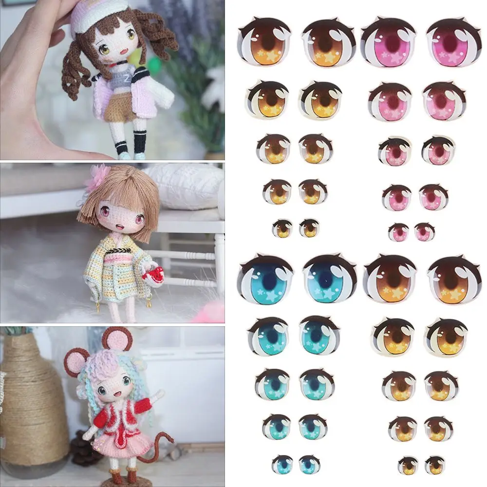 

Decals Yellow/Pink/Blue Stars Cartoon Eyes Stickers Anime Figurine Doll Face Organ Paster Eye Chips Paper