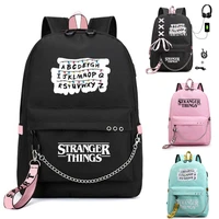 stranger things backpack cosplay anime el dustin robin steve mike will travel bags shoolbags students birthday gifts