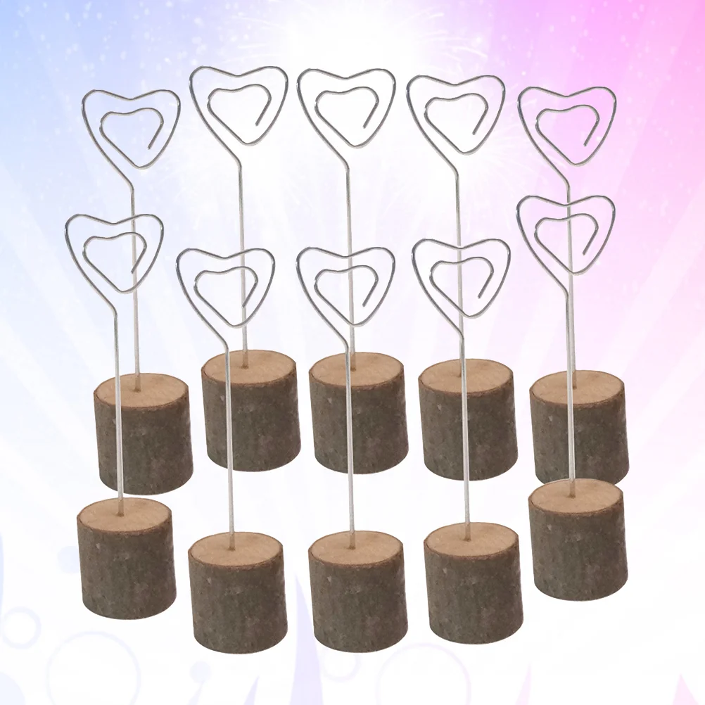 

10 Pcs Photo Holders Menu Clip Note Folder Wedding Number Holders Bamboo Wood Memo Holder Table Number Holders Baby
