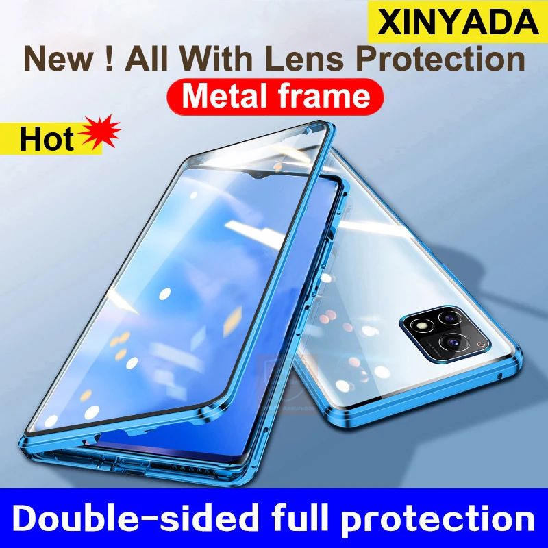 

For OnePlus 10R Case Tempered Glass Cover Case For OnePlus Ace 5G 360 Full Body Flip Metal Magnetic