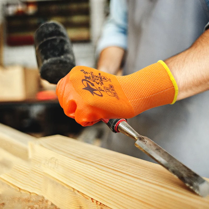 Защитные перчатки с ПВХ покрытием маслостойкие промышленные рабочие для мужчин