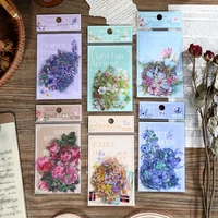 8 styles 30pcsbag aesthetic botanical stickers creative literary flowers hand account material decoration kids sticker