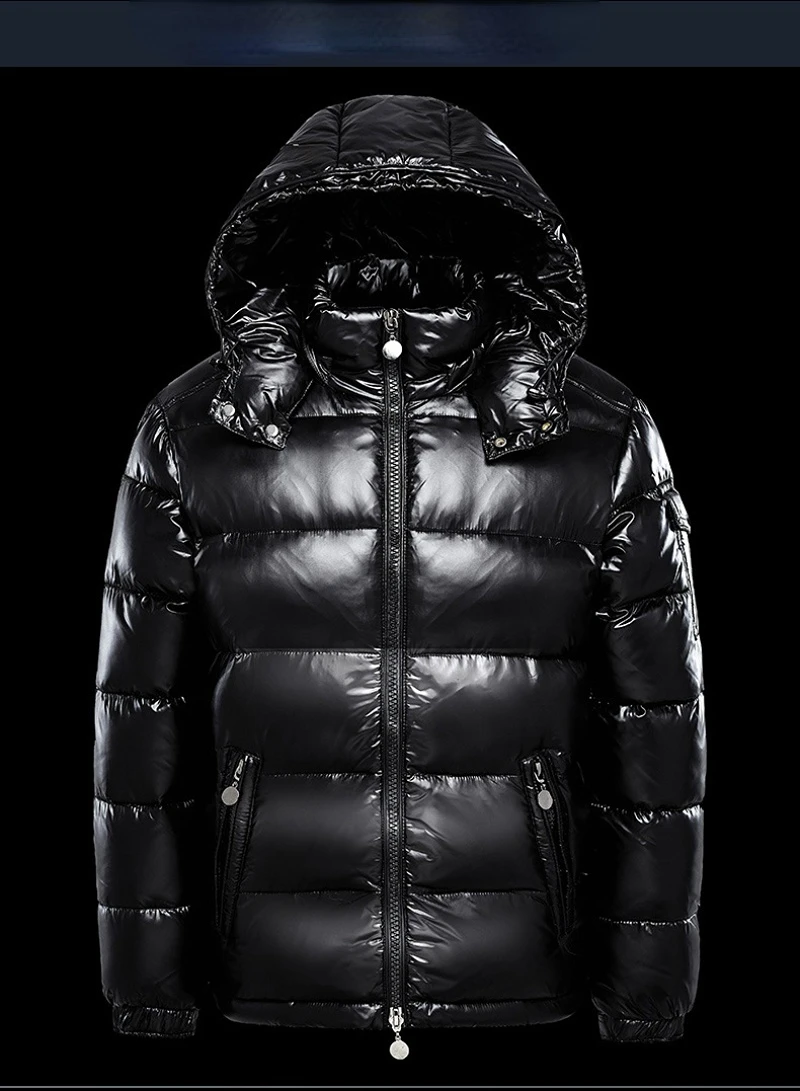 Down Jacket Hooded White Duck Down Padded Coat Thickened Winter for Warmth Unisex Multiple Size Single Breasted Loose Jacket