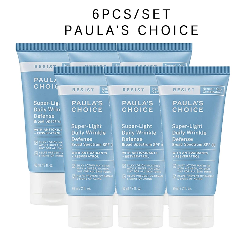 

6PCS Paulas Choice RESIST Super Light Daily Wrinkle Defense SPF 30 матовый увлажняющий крем для лица