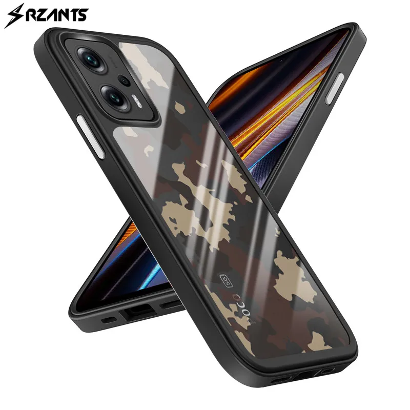 

Case for Xiaomi Poco X4 GT Redmi K50i Rzants Army Camouflage Hard Back Silicone Edge Shockproof Back Cover