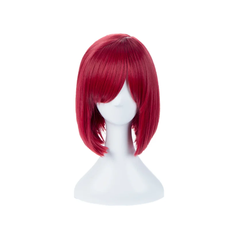Danganronpa Yumeno Himiko Magician Character Modeling Red Wine Trendy Short Hair Center Points Bangs Cosplay Anime Wig