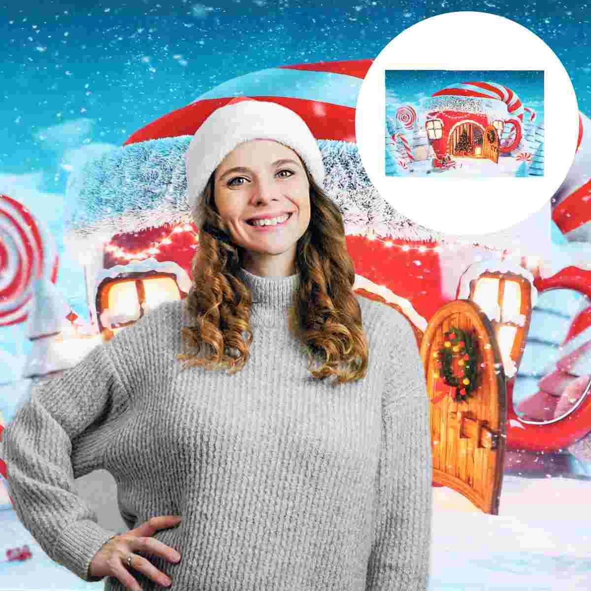 

1pc Xmas Funny Background Cloth Photo Backdrop Wall Tapestry for