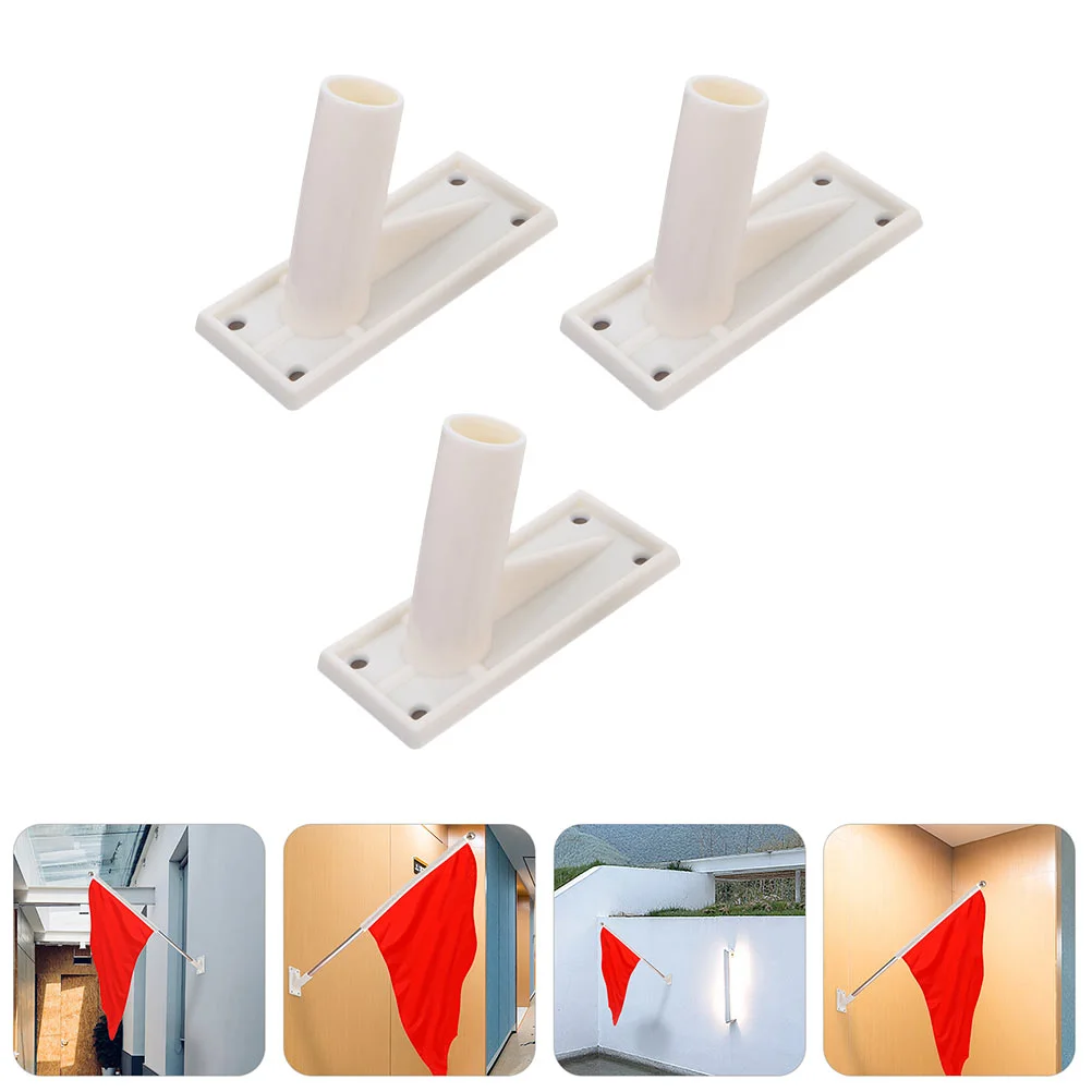 

3 Pcs Car Mount Flag Pole Mounting Bracket Outdoor Flags Poles House Holder Metal Corner Flagpole Base