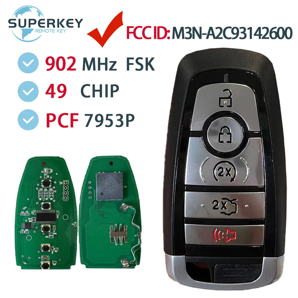 5 кнопок телефон с 902 МГц PCF7953P ID49 дистанционный ключ без ключа для Ford Mustang Edge Explorer