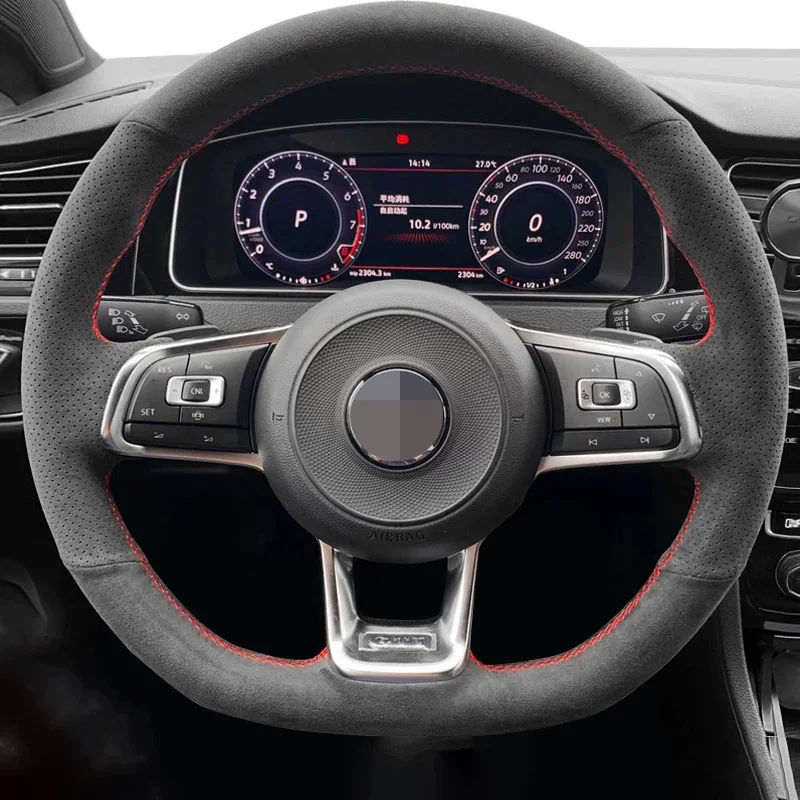 

DIY Braiding Car Steering Wheel Cover Suede Leather Anti-Slip For Volkswagen VW Golf 7 GTI Golf R MK7 Scirocco 2015 2016