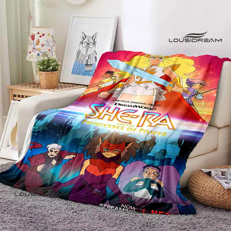 

Одеяло с мультяшным принтом She-RA, детское теплое и красивое одеяло, мягкое и удобное семейное дорожное одеяло, подарок