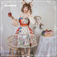 melonshow sweet lolita women maid outfit tea party pastoral cardigan cute animal pattern original jsklolita dress customizable