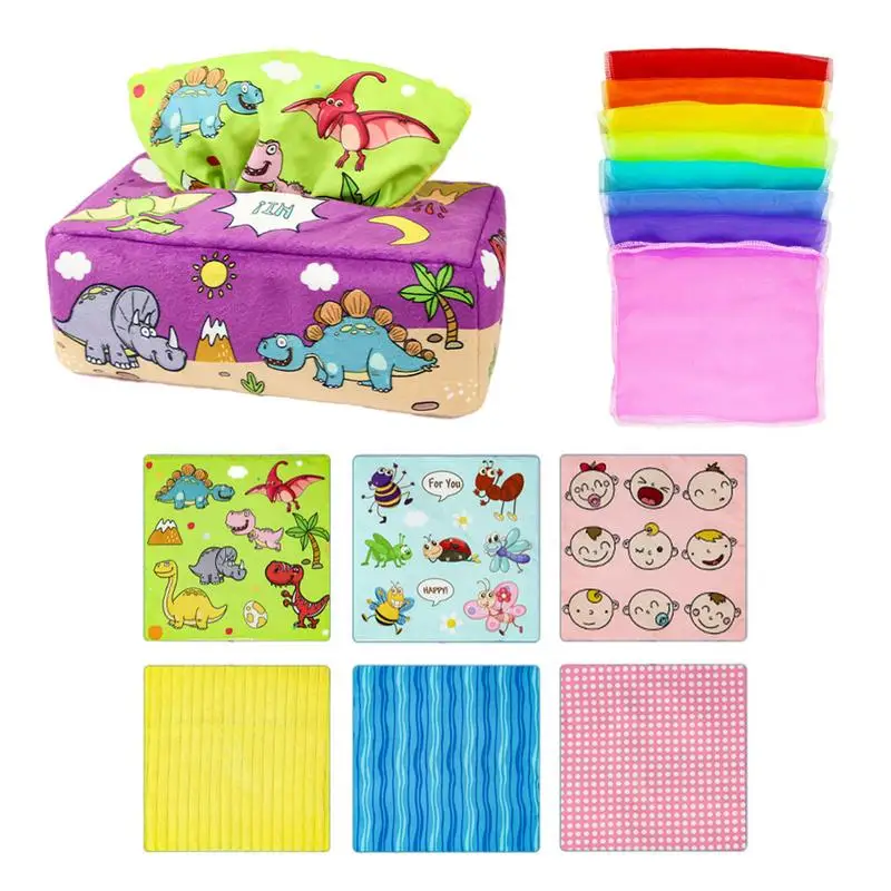 

Детская игрушка, детская коробка для салфеток, игрушка для развития активности, мягкие сенсорные игрушки Монтессори для малышей 0-6-12 месяце...