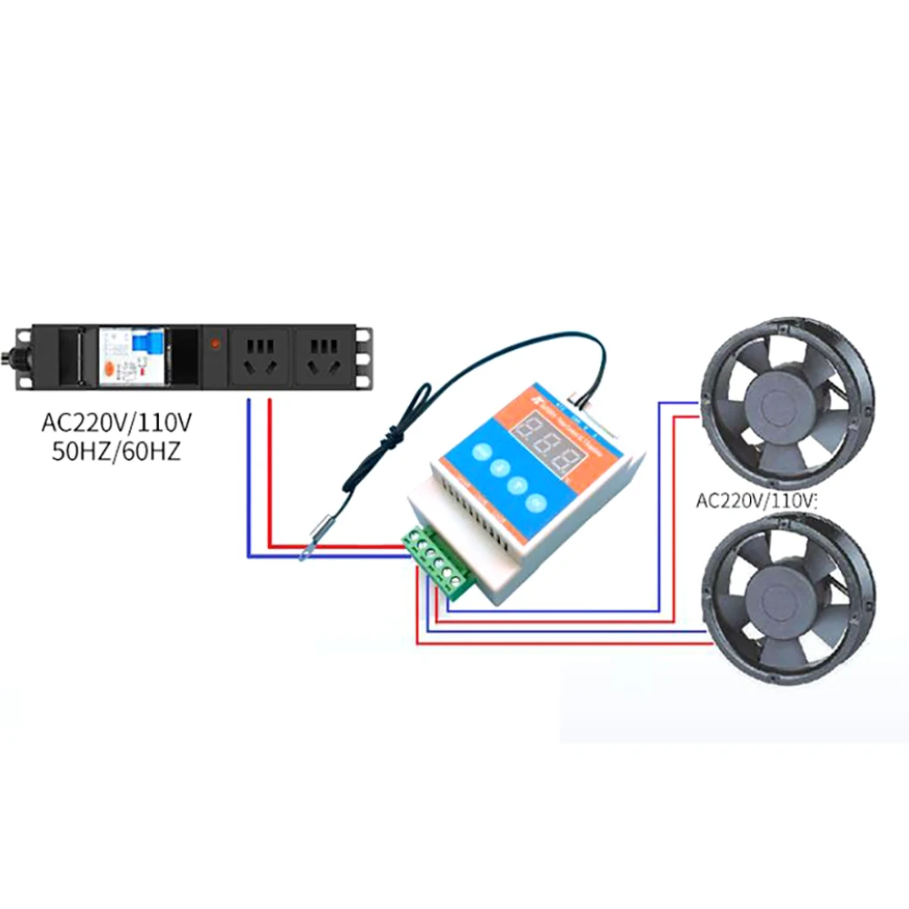 Регулятор температуры для корпуса шкафа 1000 Вт 220 В переменного тока 110